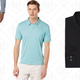 Regular Fit Sharkskin Solid Suit Pant, $18 | Short Sleeve Rib Open Polo, $11 | Non-Iron Slim Fit Essential Shirt, $16